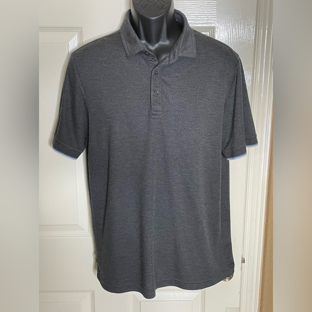 Travis Matthew Men's Gray Golf Polo Shirt Size L Polyester/ Acrylic​​​​​​​​​​​​​